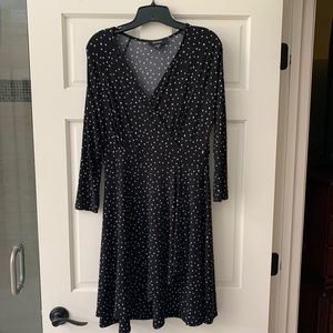 Karen Kane black and white polka dot dress. Size M